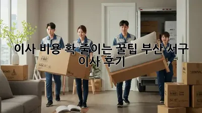 이사 비용 확 줄이는 꿀팁! 부산 서구 이사 후기